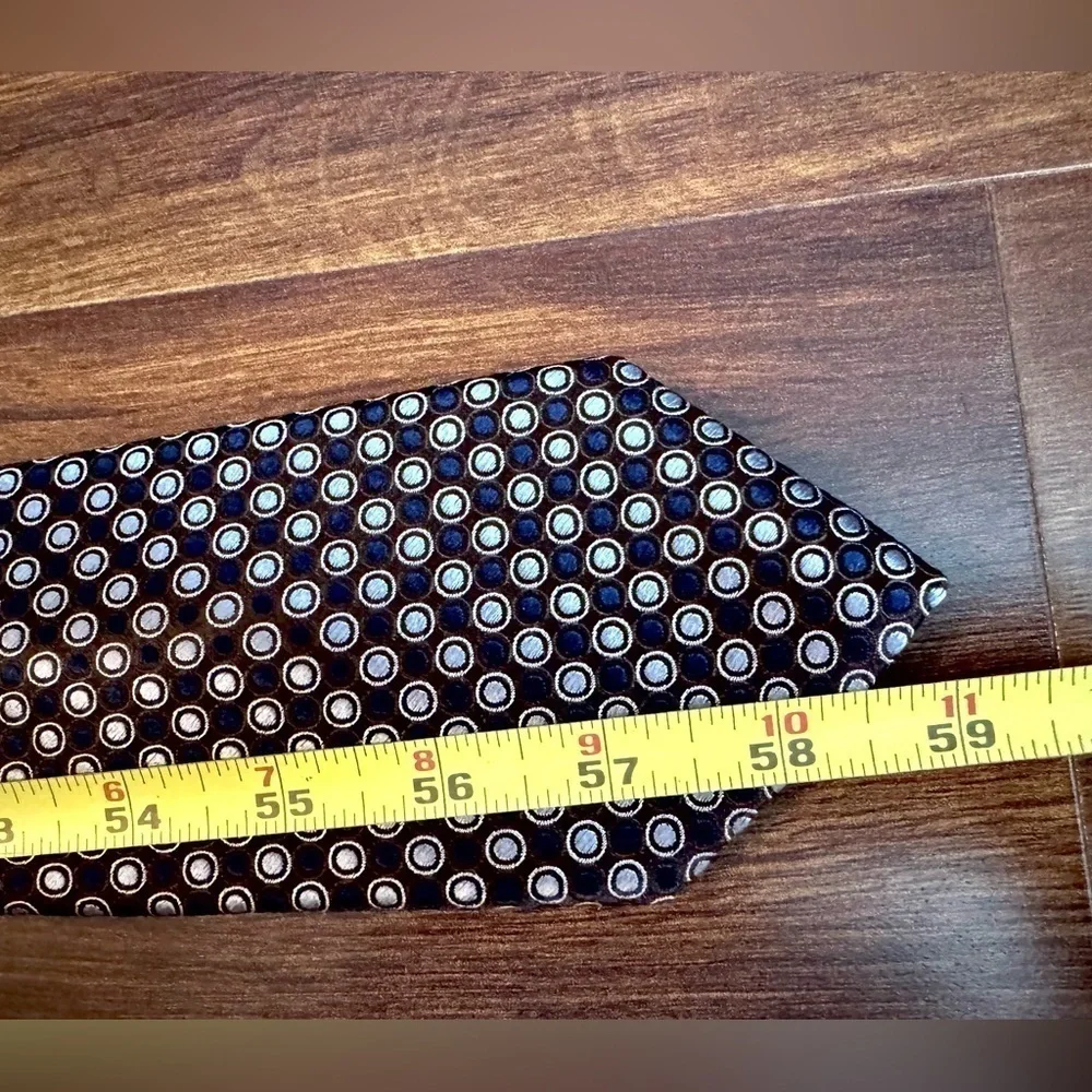 FORSYTH of Canada Silk Black Geometric Foulard Necktie